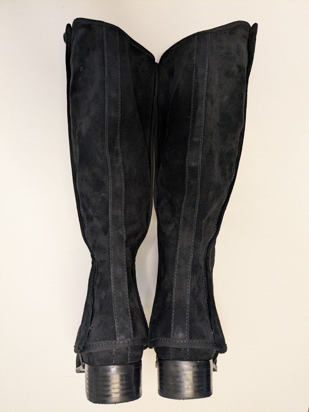Tory Burch Milburn Convertible Riding Boots Womens 7 Black Leather Suede Knee Hi - Picture 6 of 16